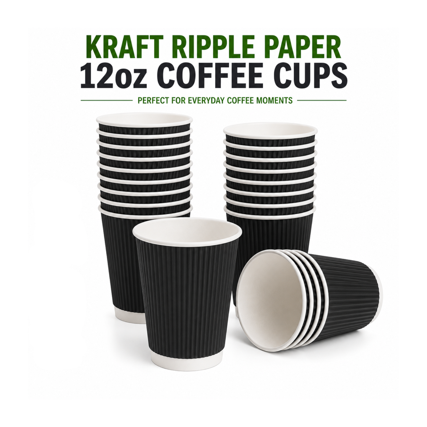 Black Ripple Coffee Cup (500 Per Box)