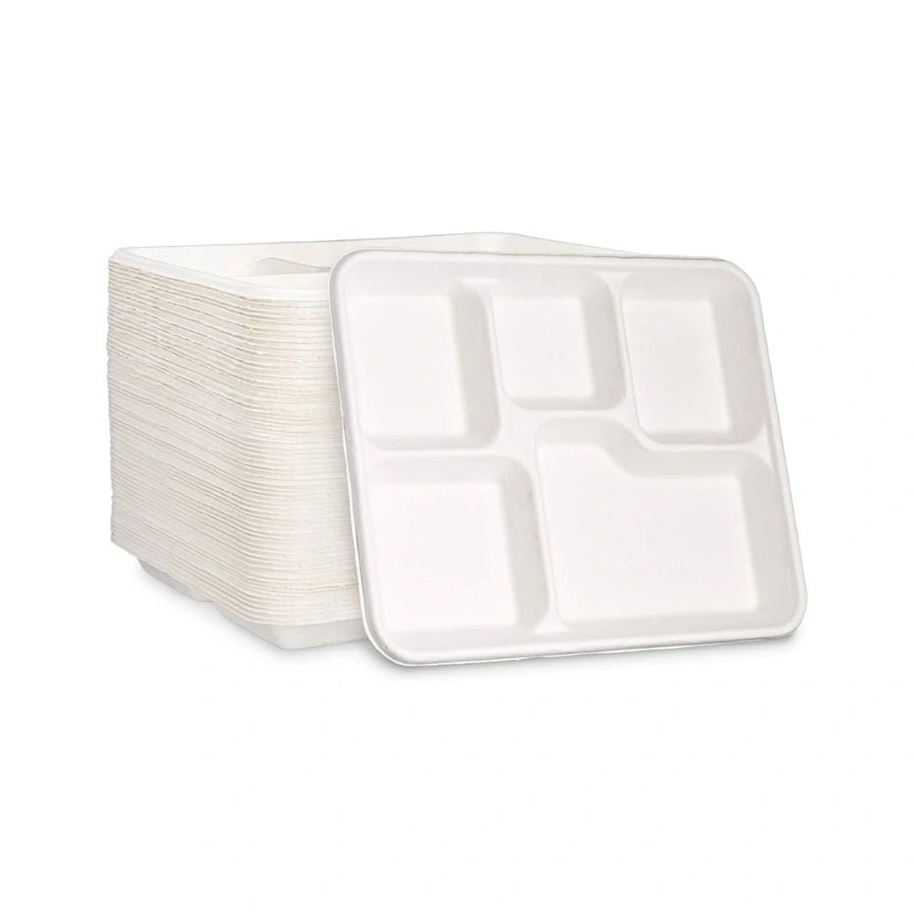 Compartment Bagasse Plates (250 Per Box)