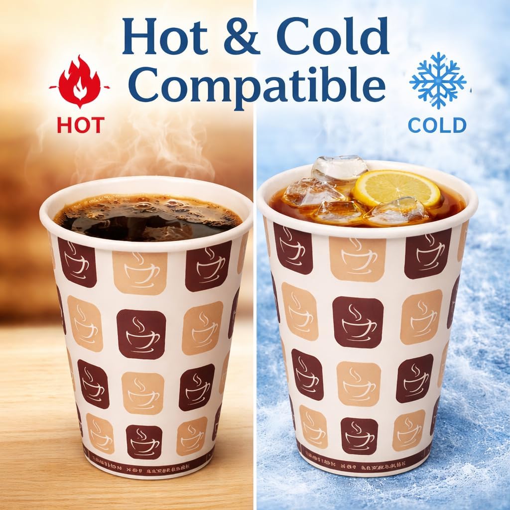 Single Wall Printed Paper Cup - 8oz (1000 Per Box)