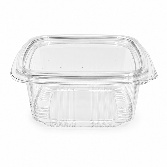 Square Pet Hinged Container (500 Per Box)