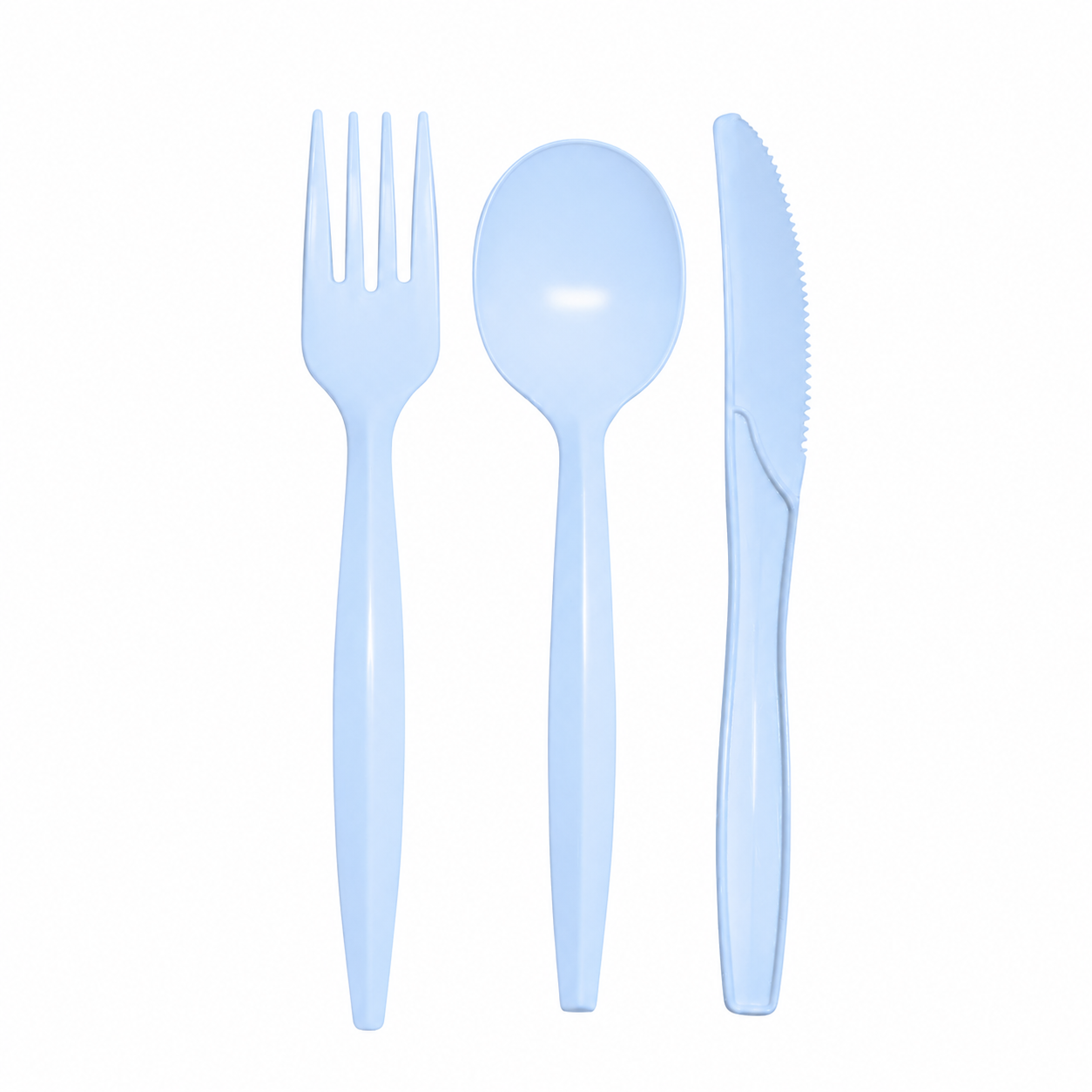 Reusable White Plastic - Spoon , Knife and Fork (2400 Per Box)