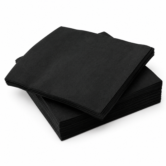 24 x 24cm Cocktail Napkins Black