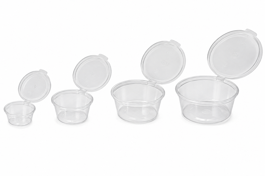 Round Hinged Plastic Container (1000 Per Box)