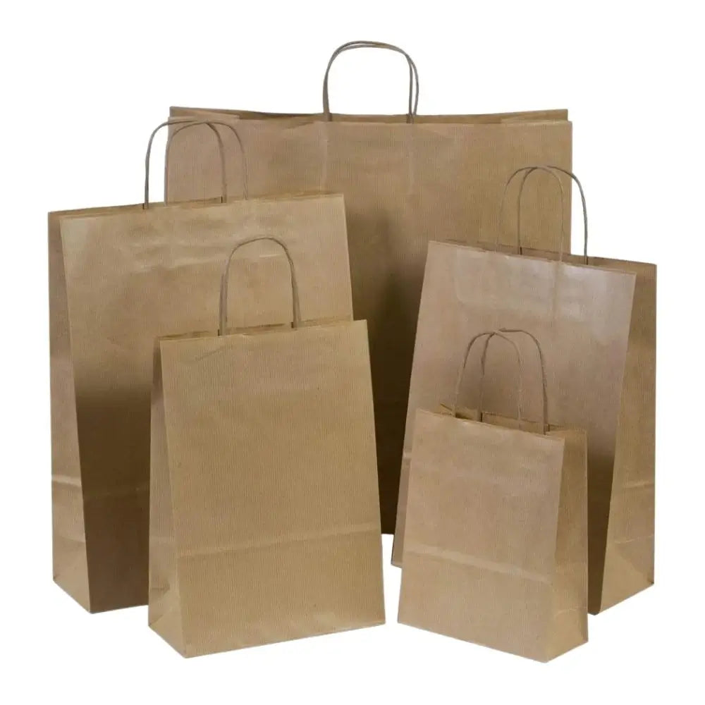Brown Twisted Paper Carrier Bag (250 Per Box)