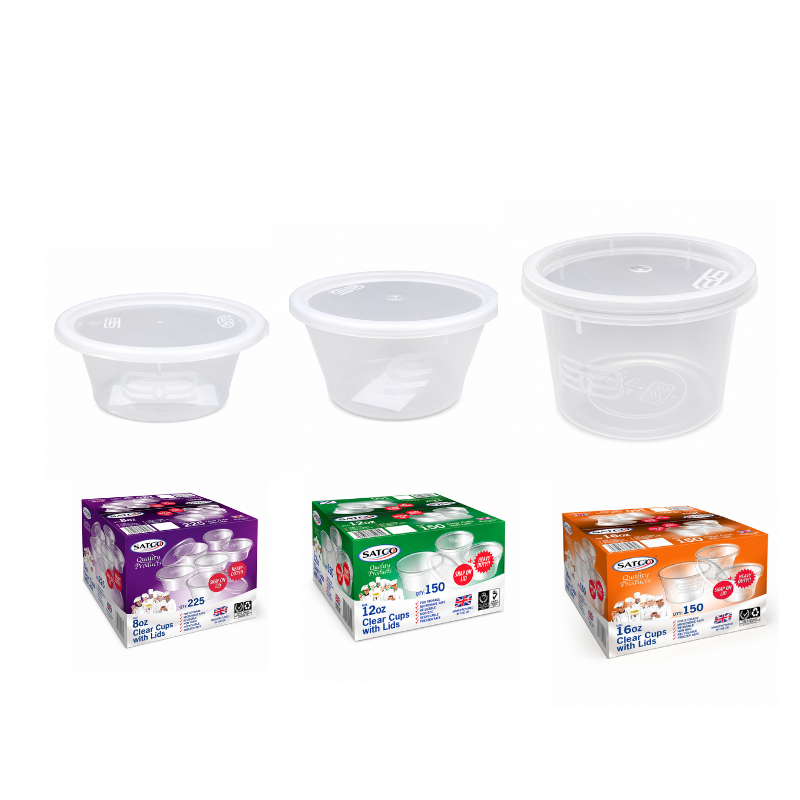 SATCO Round Pots with Lids (250 Per Box)