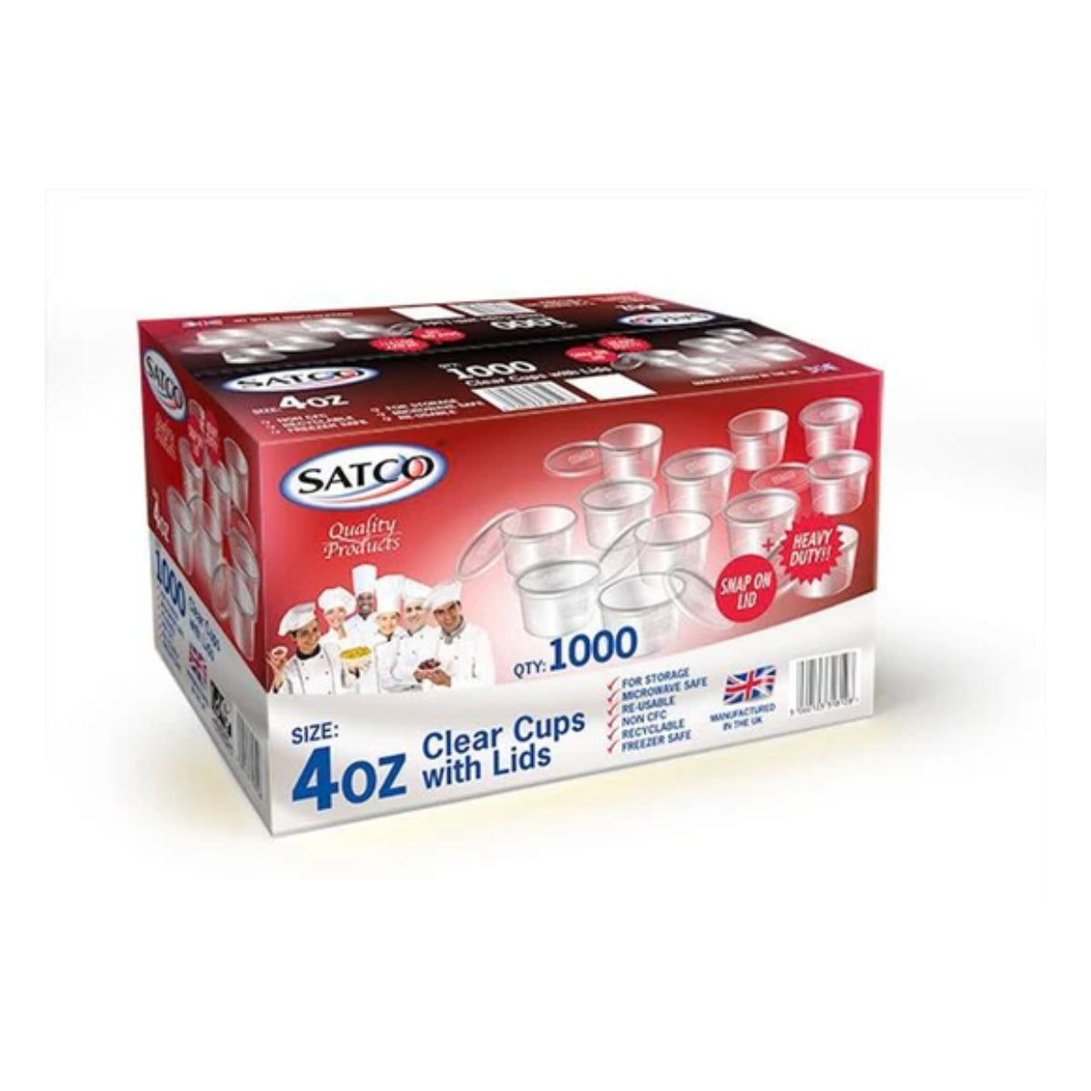 Satco 4oz Round Plastic Pots & Lids (Pack 800)