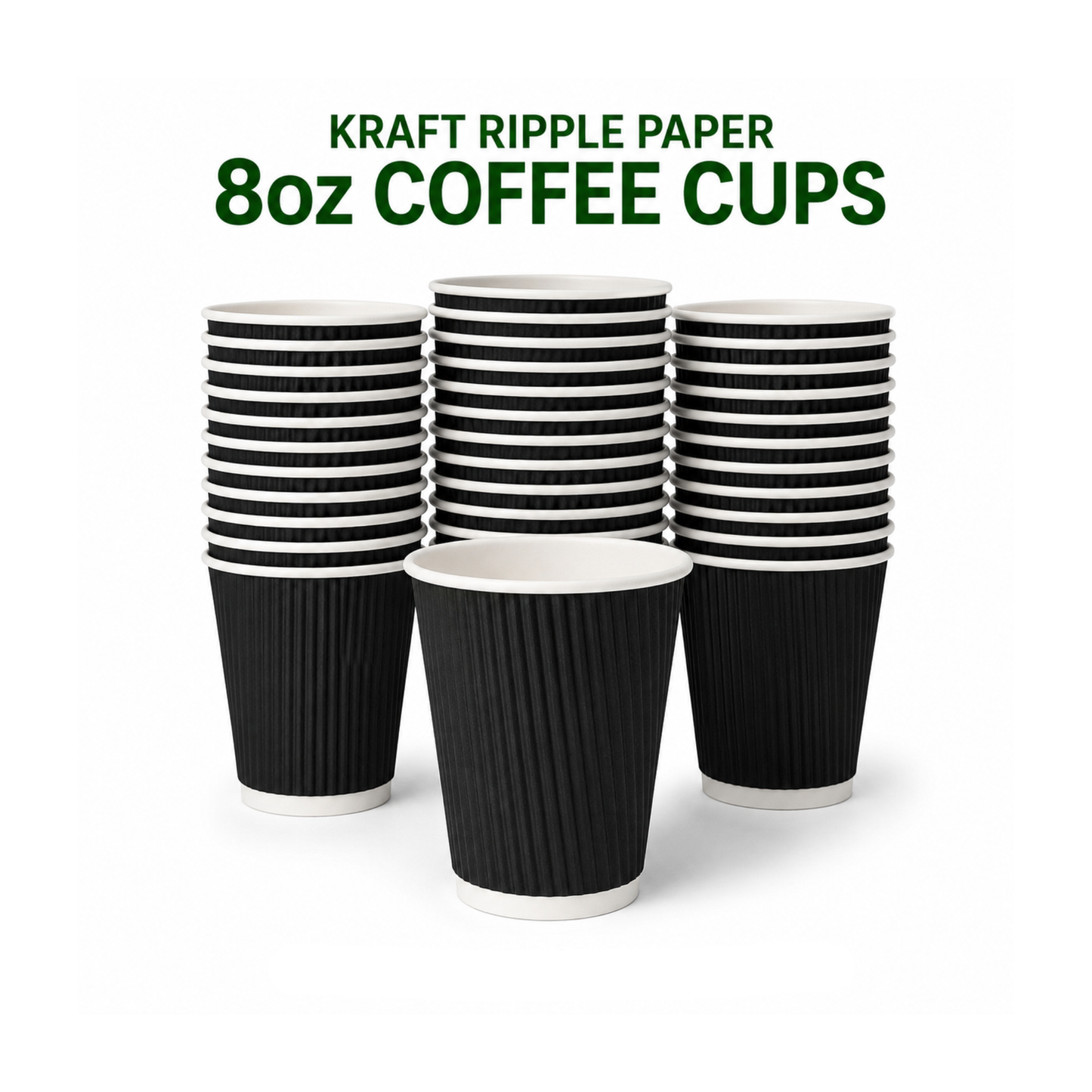 Black Ripple Coffee Cup (500 Per Box)