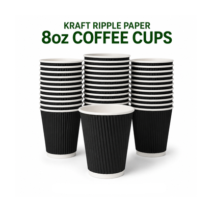 Black Ripple Coffee Cup (500 Per Box)