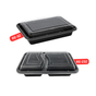 Plastic Rectangular Black Containers & Lids (150 Per Box)