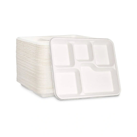 Compartment Bagasse Plates (250 Per Box)