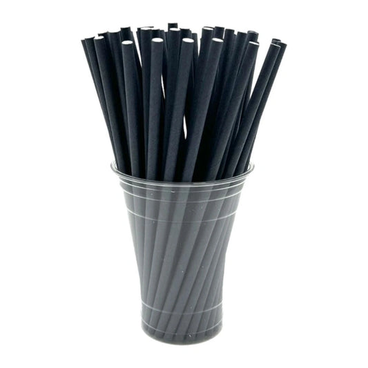 6mm Black Paper Straw (200 Per Box)
