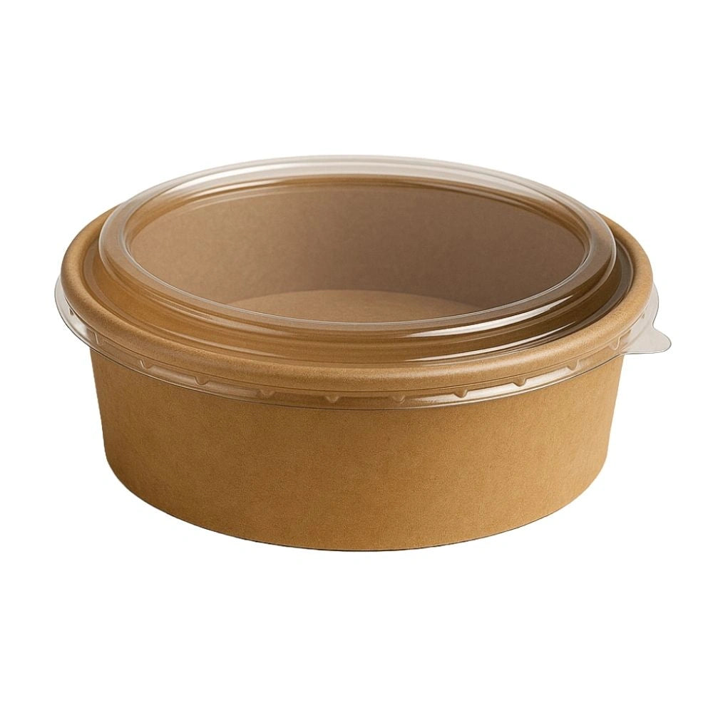 Kraft Round Food Bowls Lid Clear (300 Per Box)