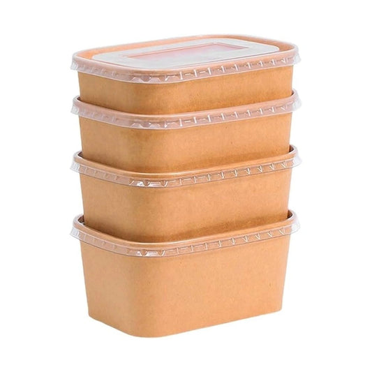 750ml Kraft Rectangle Food Bowls (300 Per Box)