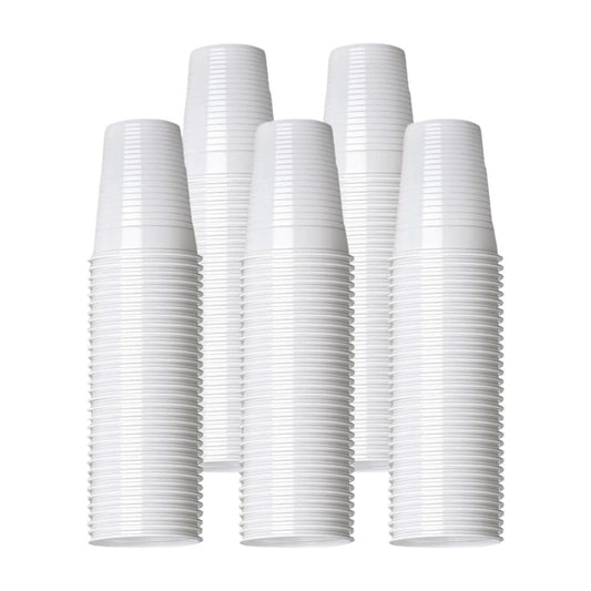 100 Pcs 7oz Disposable Plastic Cups- White (3000 Per Box)