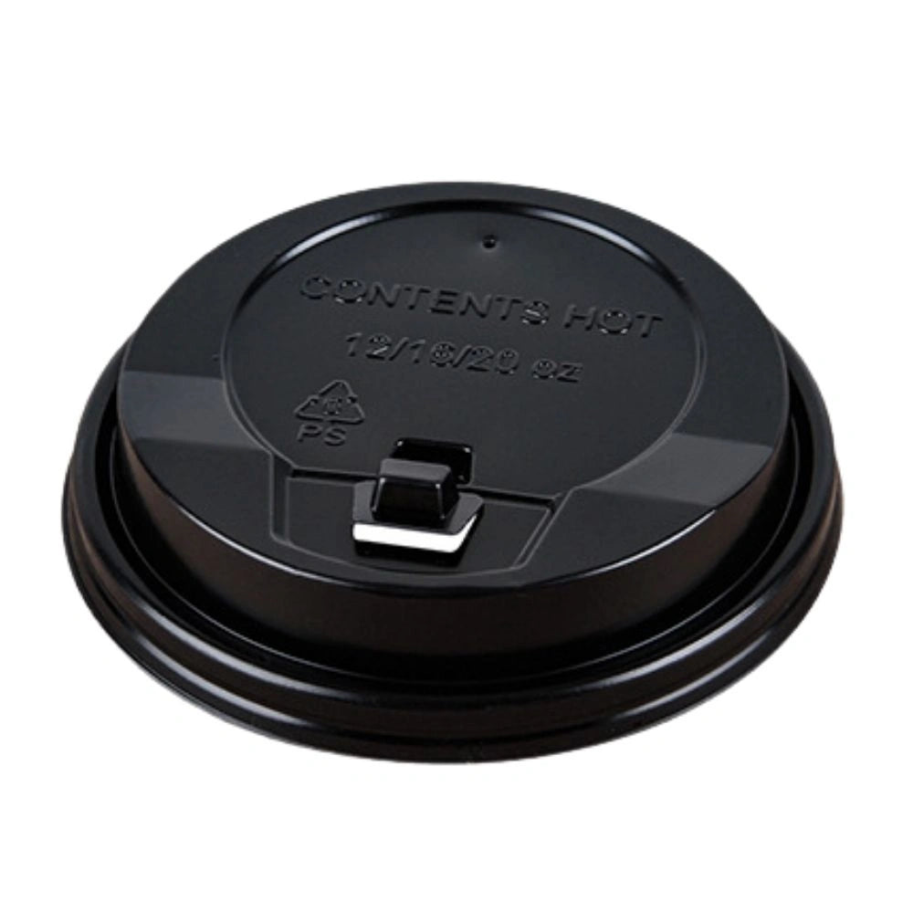 8oz Black Ps Lids For Coffee Cup (500 Per Box)