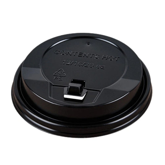 8oz Black Ps Lids For Coffee Cup (500 Per Box)
