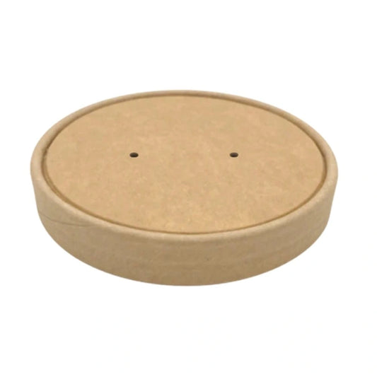 Brown Kraft Vented Lids For 8 & 10 Oz Cup (500 Per Box)