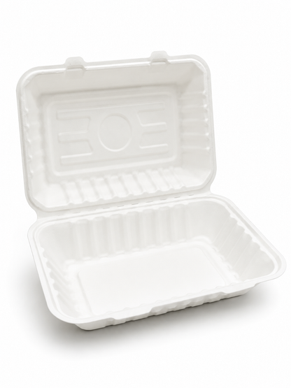 Bagasse White Clamshell Boxes