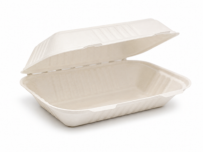 Bagasse White Clamshell Boxes
