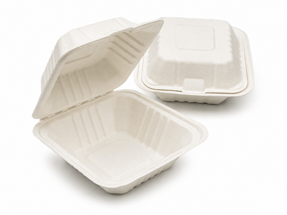 Bagasse White Clamshell Boxes