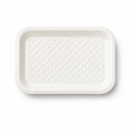 7”x5” 2D White Paper Tray - Rectangle (500 Per Box)