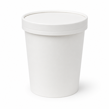 32oz Brown/White Soup Cup with Lid (250 Per Box)