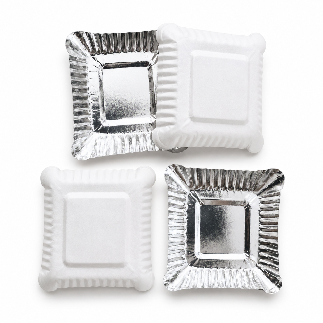 Silver Coated Paper Plate - Square (900 per box)