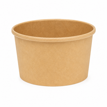 Kraft /White Soup Cup & Lids (500 Per Box)