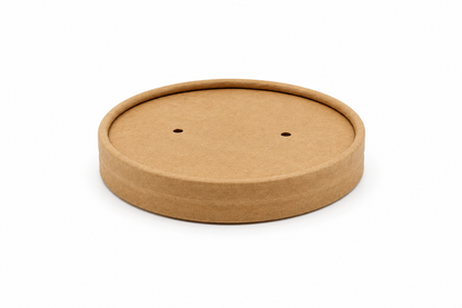 Kraft /White Soup Cup & Lids (500 Per Box)