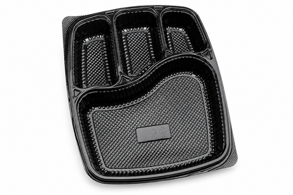 Compartment Black Micro Meal Tray (200 Per Box)