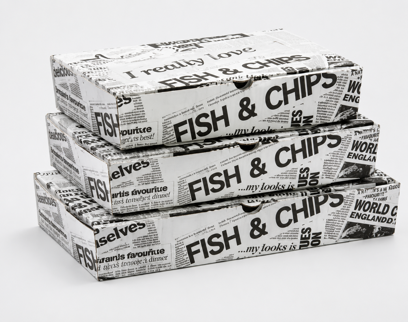 Printed Fish & Chip Boxes (75 Per Box)