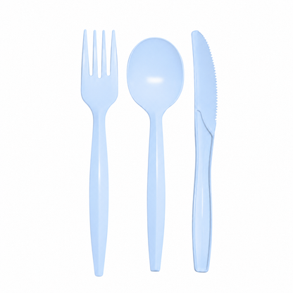 Reusable White Plastic - Spoon , Knife and Fork (2400 Per Box)