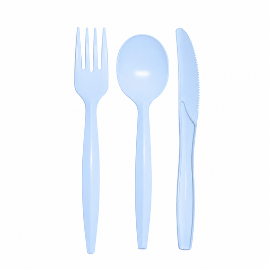 Reusable White Plastic - Spoon , Knife and Fork (2400 Per Box)