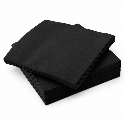 24 x 24cm Cocktail Napkins Black