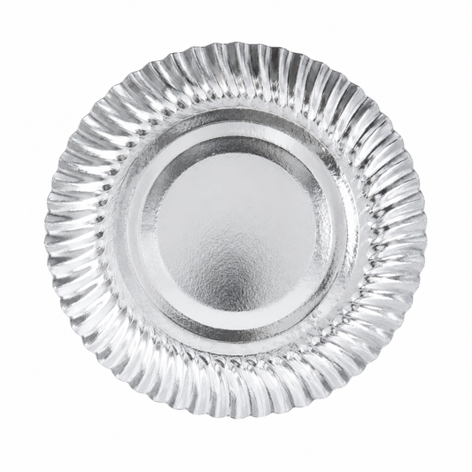 Silver Coated Paper Plate - Round