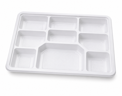Compartment Reusable Plastic Plates - Rectangle (200 Per Box)