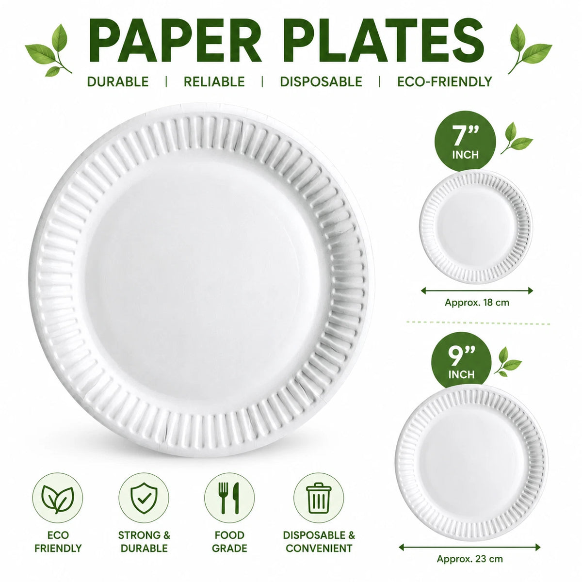 Paper Plates - Round (1000 Per Box)