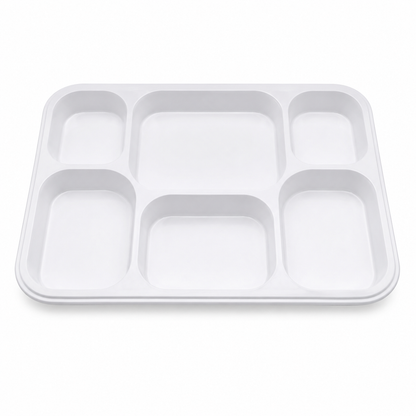 Compartment Reusable Plastic Plates - Rectangle (200 Per Box)