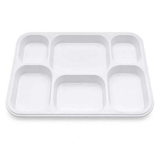 Compartment Reusable Plastic Plates - Rectangle (200 Per Box)