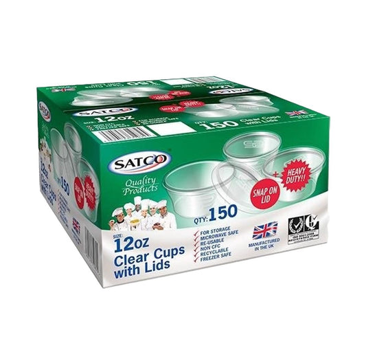 SATCO 120Z ROUND POTS WITH LIDS 150