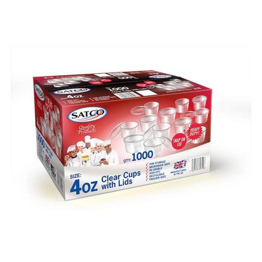 Satco 4oz Round Plastic Pots & Lids (Pack 800)